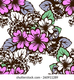 Abstract Elegance Seamless pattern with floral background