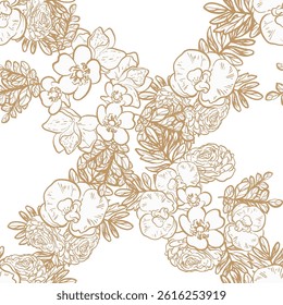 Abstract elegance seamless pattern with floral background