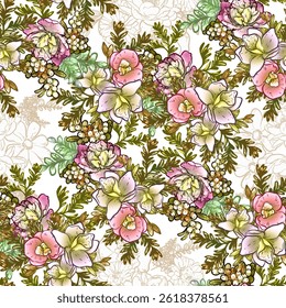 Patrón inconsútil de la elegancia Abstractas con el fondo floral