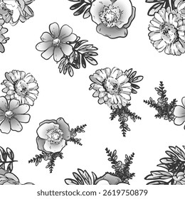 Abstract elegance seamless pattern with floral background
