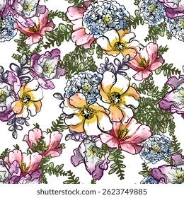Patrón inconsútil de la elegancia Abstractas con el fondo floral