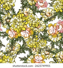 Elegância abstrata padrão sem emenda com fundo floral