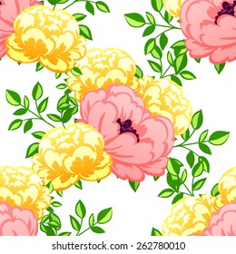 Abstract Elegance Seamless pattern with floral background