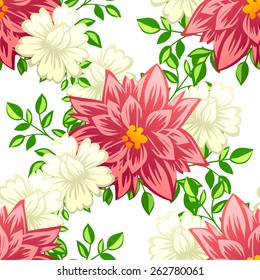 Abstract Elegance Seamless pattern with floral background