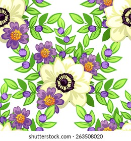 Abstract Elegance Seamless pattern with floral background