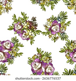 Abstract elegance seamless pattern with floral background