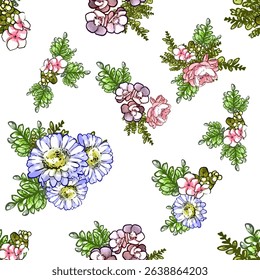Abstract elegance seamless pattern with floral background