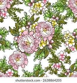 Abstract elegance seamless pattern with floral background