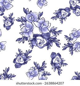 Abstract elegance seamless pattern with floral background
