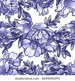 Elegância abstrata padrão sem emenda com fundo floral