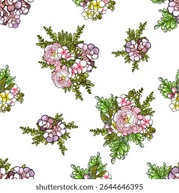 Elegância abstrata padrão sem emenda com fundo floral