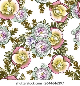 Abstract elegance seamless pattern with floral background