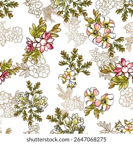 Abstract elegance seamless pattern with floral background
