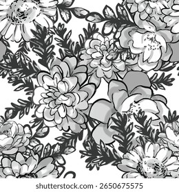 Abstract elegance seamless pattern with floral background
