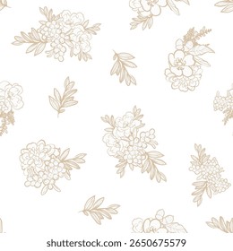 Abstract elegance seamless pattern with floral background