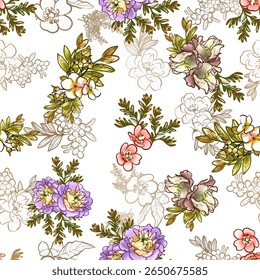 Abstrakte Eleganz nahtloses Muster mit floralem Hintergrund