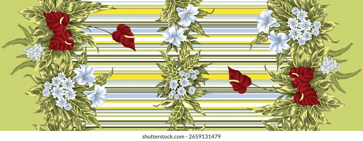 Abstract elegance seamless pattern with floral background
