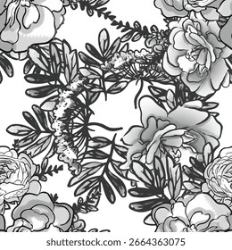 Abstract elegance seamless pattern with floral background