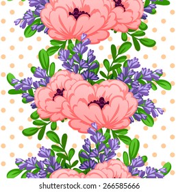 Abstract Elegance Seamless pattern with floral background