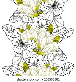 Abstract Elegance Seamless pattern with floral background