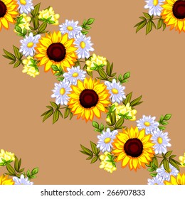 Abstract Elegance Seamless pattern with floral background
