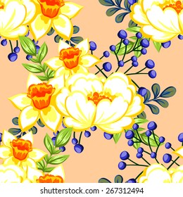 Abstract Elegance Seamless pattern with floral background