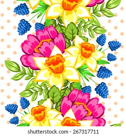 Abstract Elegance Seamless pattern with floral background