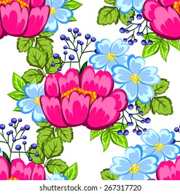 Abstract Elegance Seamless pattern with floral background