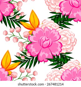 Abstract Elegance Seamless pattern with floral background