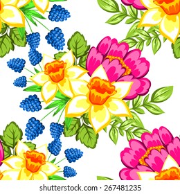 Abstract Elegance Seamless pattern with floral background