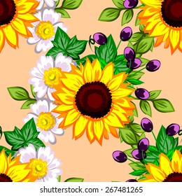 Abstract Elegance Seamless pattern with floral background