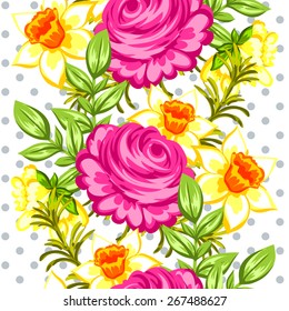 Abstract Elegance Seamless pattern with floral background