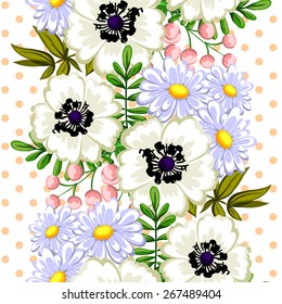 Abstract Elegance Seamless pattern with floral background
