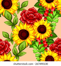 Abstract Elegance Seamless pattern with floral background