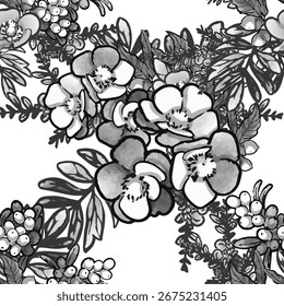 Elegância abstrata padrão sem emenda com fundo floral