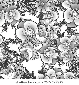 Abstract elegance seamless pattern with floral background