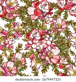 Abstract elegance seamless pattern with floral background