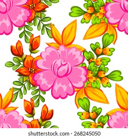 Abstract Elegance Seamless pattern with floral background