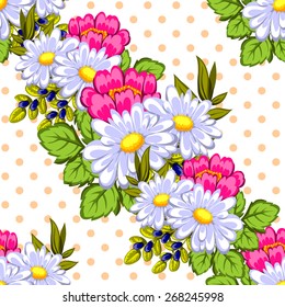 Abstract Elegance Seamless pattern with floral background