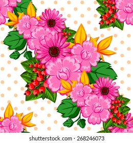 Abstract Elegance Seamless pattern with floral background