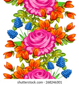Abstract Elegance Seamless pattern with floral background