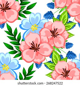 Abstract Elegance Seamless pattern with floral background