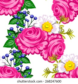 Abstract Elegance Seamless pattern with floral background