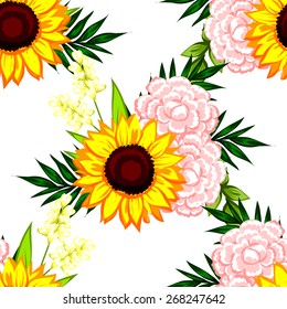 Abstract Elegance Seamless pattern with floral background
