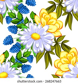 Abstract Elegance Seamless pattern with floral background
