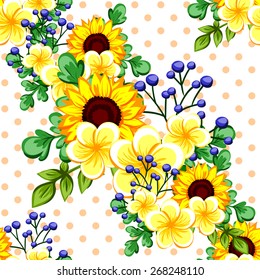 Abstract Elegance Seamless pattern with floral background