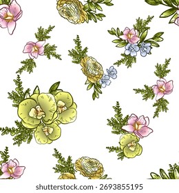 Abstrakte Eleganz nahtloses Muster mit floralem Hintergrund