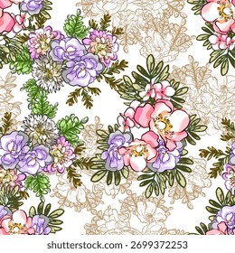 Patrón inconsútil de la elegancia Abstractas con el fondo floral