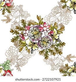 Patrón inconsútil de la elegancia Abstractas con el fondo floral