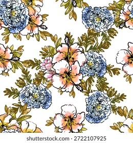 Abstrakte Eleganz nahtloses Muster mit floralem Hintergrund